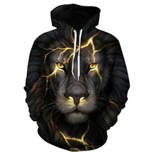 Load image into Gallery viewer, Men's Plus Size 3D Lion Animal Print Hoodie Sweatshirt
