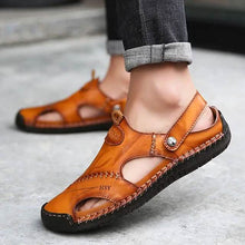 Load image into Gallery viewer, Men's Sandals Cowhide Breathable Casual Beach Walking Shoes
