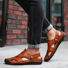 Load image into Gallery viewer, Men's Sandals Cowhide Breathable Casual Beach Walking Shoes
