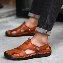 Load image into Gallery viewer, Men's Sandals Cowhide Breathable Casual Beach Walking Shoes
