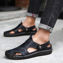 Load image into Gallery viewer, Men's Sandals Cowhide Breathable Casual Beach Walking Shoes
