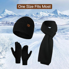 Load image into Gallery viewer, Men's Scaves and Beanie Hat Themal Gloves Set
