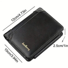 Load image into Gallery viewer, Men's Short Multi-Card Slots Tri-Fold Zipper Coin Pocket Wallet
