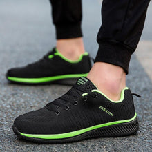 Load image into Gallery viewer, Mens Sport Running Sneakers Fashion Men Casual Shoes Breathable Shoes Walking Sneakers Men's Tennis Black Sneakers Trainers Mesh Flat Breathable Summer Walking Beach Mesh Design
