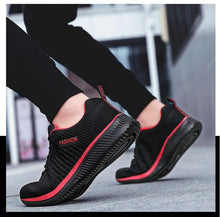 Load image into Gallery viewer, Mens Sport Running Sneakers Fashion Men Casual Shoes Breathable Shoes Walking Sneakers Men's Tennis Black Sneakers Trainers Mesh Flat Breathable Summer Walking Beach Mesh Design
