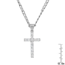 Load image into Gallery viewer, Men's Stainless Steel And Simulated Diamonds Cross Pendant
