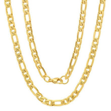 Load image into Gallery viewer, Men's Stainless Steel Diamond Cut Figaro Necklace by Steeltime
