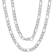Load image into Gallery viewer, Men's Stainless Steel Diamond Cut Figaro Necklace by Steeltime
