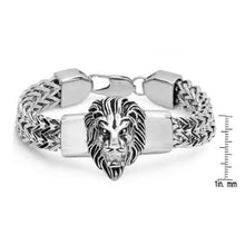 Load image into Gallery viewer, Men's Stainless Steel Lion Head Box Chain Bracelet
