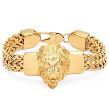 Load image into Gallery viewer, Men's Stainless Steel Lion Head Box Chain Bracelet

