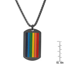 Load image into Gallery viewer, Men's Stainless Steel Rainbow Pride Dog Tag Pendant
