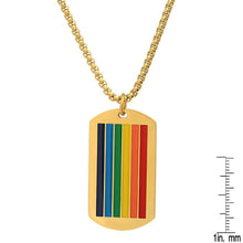 Load image into Gallery viewer, Men's Stainless Steel Rainbow Pride Dog Tag Pendant
