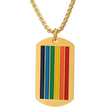 Load image into Gallery viewer, Men's Stainless Steel Rainbow Pride Dog Tag Pendant
