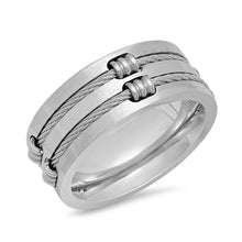 Load image into Gallery viewer, Men's Stainless Steel Wire Inlay Ring
