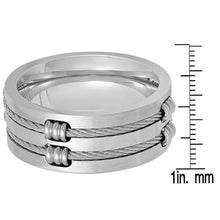 Load image into Gallery viewer, Men's Stainless Steel Wire Inlay Ring

