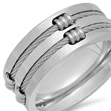 Load image into Gallery viewer, Men's Stainless Steel Wire Inlay Ring
