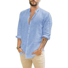 Load image into Gallery viewer, Mens Summer Casual Long Sleeve Cotton Linen T-Shirt
