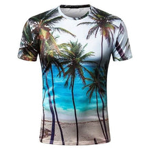 Load image into Gallery viewer, Men's T shirt Graphic Scenery Print Short Sleeve Daily Tops Blue
