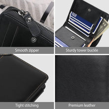 Load image into Gallery viewer, Men's Trifold Clutch Leather Wallet ID Card Holder
