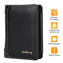 Load image into Gallery viewer, Men's Trifold Clutch Leather Wallet ID Card Holder
