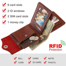 Load image into Gallery viewer, Men's Wallet PU Leather BiFold RFID Blocking Card Holder
