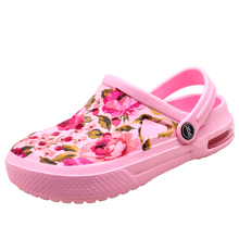 Load image into Gallery viewer, Mens Womens Sandals Hole Shoes Rubber Clogs Couple Garden Shoes Color Printing Air Cushion Beach Sandals Unisex Garden Clogs Lightweight Slip On Women Men Beach Sandals Water Shoes
