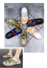 Load image into Gallery viewer, Mens Womens Sandals Hole Shoes Rubber Clogs Couple Garden Shoes Color Printing Air Cushion Beach Sandals Unisex Garden Clogs Lightweight Slip On Women Men Beach Sandals Water Shoes
