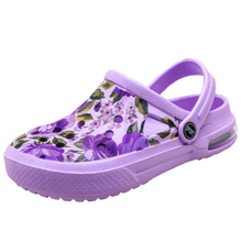 Load image into Gallery viewer, Mens Womens Sandals Hole Shoes Rubber Clogs Couple Garden Shoes Color Printing Air Cushion Beach Sandals Unisex Garden Clogs Lightweight Slip On Women Men Beach Sandals Water Shoes

