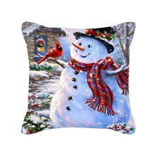 Load image into Gallery viewer, Merry Christmas Cushion Covers Snowman Christmas Santa Pillow Covers Santa Claus Pillow Covers Christmas Tree Santa Deer Printed Pillow Cover Home Decor Pillowcase For Couch 45X45CM
