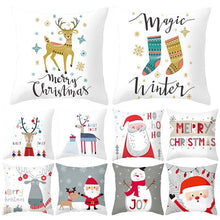 Load image into Gallery viewer, Merry Christmas Decoration Xmas Gift New Year For Home Reindeer Santa Claus Xmas Series Cushion Cover Case Pillow Custom Zippered Square Pillowcase Tree Cushion Cover Christmas Ornament
