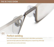 Load image into Gallery viewer, Metal Anti Blue Light Reading Glasses Men Half Frame Prescription Eyeglasses Male  Eyewear With Case For Men And Women Unisex Stylish Eyeglasses Glasses Clear Lens +1.75
