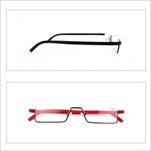 Load image into Gallery viewer, Metal Anti Blue Light Reading Glasses Men Half Frame Prescription Eyeglasses Male  Eyewear With Case For Men And Women Unisex Stylish Eyeglasses Glasses Clear Lens +1.75
