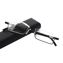Load image into Gallery viewer, Metal Anti Blue Light Reading Glasses Men Half Frame Prescription Eyeglasses Male  Eyewear With Case For Men And Women Unisex Stylish Eyeglasses Glasses Clear Lens +1.75

