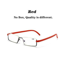 Load image into Gallery viewer, Metal Anti Blue Light Reading Glasses Men Half Frame Prescription Eyeglasses Male  Eyewear With Case For Men And Women Unisex Stylish Eyeglasses Glasses Clear Lens +1.75
