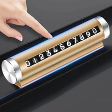 Load image into Gallery viewer, Metal Car Temporary Parking Card Universal Rotate Phone Number Plate Aluminum Stickers Park Stop in Car-styling Car Temporary Parking Card Metal Car Temporary Parking Card Universal Rotate Phone Number Plate Aluminum Stickers Auto Accessories
