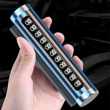 Load image into Gallery viewer, Metal Car Temporary Parking Card Universal Rotate Phone Number Plate Aluminum Stickers Park Stop in Car-styling Car Temporary Parking Card Metal Car Temporary Parking Card Universal Rotate Phone Number Plate Aluminum Stickers Auto Accessories

