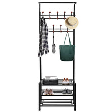 Load image into Gallery viewer, Metal Entryway Coat Shoe Rack
