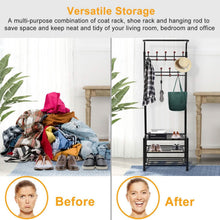 Load image into Gallery viewer, Metal Entryway Coat Shoe Rack
