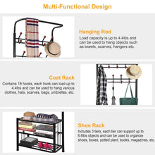 Load image into Gallery viewer, Metal Entryway Coat Shoe Rack
