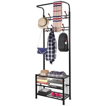 Load image into Gallery viewer, Metal Entryway Coat Shoe Rack
