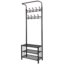 Load image into Gallery viewer, Metal Entryway Coat Shoe Rack
