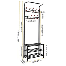 Load image into Gallery viewer, Metal Entryway Coat Shoe Rack
