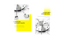 Load image into Gallery viewer, Metal Kitchen Wall Clock Creative  Kitchen Wall Clock 3D Modern Creative Kitchen Cutlery Spoon Fork Time Like Wall Clock Wall Sticker Room Home Decoration Quartz Wall Art Cutlery Mounted Clocks Modern Design Home Decorative
