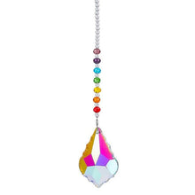 Load image into Gallery viewer, Metallic Hoop Moon Sun Catcher Hanging Crystal Pendant Chandelier Lamps Light Crystals Glass Pendants Light Rainbow Maker Wind Chime Hanging Drop Gift of Good Luck Garden Decor Hanging Ornament For Home Decoration
