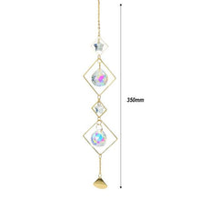 Load image into Gallery viewer, Metallic Hoop Moon Sun Catcher Hanging Crystal Pendant Chandelier Lamps Light Crystals Glass Pendants Light Rainbow Maker Wind Chime Hanging Drop Gift of Good Luck Garden Decor Hanging Ornament For Home Decoration
