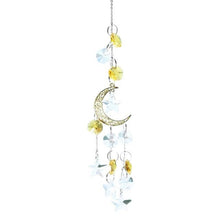 Load image into Gallery viewer, Metallic Hoop Moon Sun Catcher Hanging Crystal Pendant Chandelier Lamps Light Crystals Glass Pendants Light Rainbow Maker Wind Chime Hanging Drop Gift of Good Luck Garden Decor Hanging Ornament For Home Decoration

