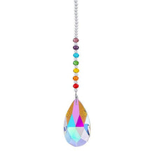 Load image into Gallery viewer, Metallic Hoop Moon Sun Catcher Hanging Crystal Pendant Chandelier Lamps Light Crystals Glass Pendants Light Rainbow Maker Wind Chime Hanging Drop Gift of Good Luck Garden Decor Hanging Ornament For Home Decoration
