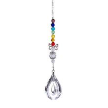 Load image into Gallery viewer, Metallic Hoop Moon Sun Catcher Hanging Crystal Pendant Chandelier Lamps Light Crystals Glass Pendants Light Rainbow Maker Wind Chime Hanging Drop Gift of Good Luck Garden Decor Hanging Ornament For Home Decoration
