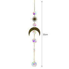 Load image into Gallery viewer, Metallic Hoop Moon Sun Wind Chimes K9 Crystal Prisms Hanging Sun-catcher Rainbow Chaser Window Curtains Pendant Home Decor Gifts For Wall Hanging Decor Room Home Photography Prop

