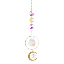 Load image into Gallery viewer, Metallic Hoop Moon Sun Wind Chimes K9 Crystal Prisms Hanging Sun-catcher Rainbow Chaser Window Curtains Pendant Home Decor Gifts For Wall Hanging Decor Room Home Photography Prop
